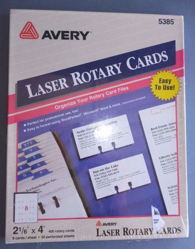 Avery Laser Rotary Cards 5385 Pack of 400 Cards. 2 1/6 x 4 inches. NIP