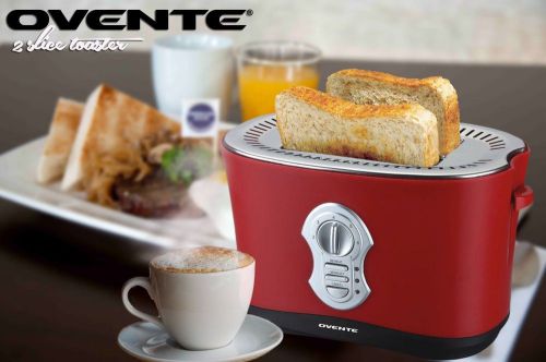 Ovente 2250R Two-Slice Toaster Color: Metallic Red , New , Free 2 day Shipping
