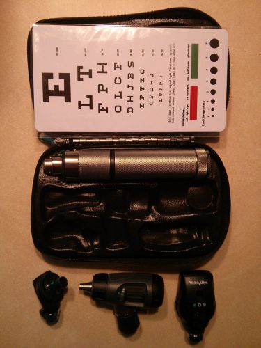 Welch Allyn Diagnostic MacroView Otoscope Ophthalmoscope Nasal Set Battery 3.5v