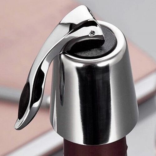Stainless Steel Reusable Vacuum Sealed Red Wine Bottle Stopper Cap Plug