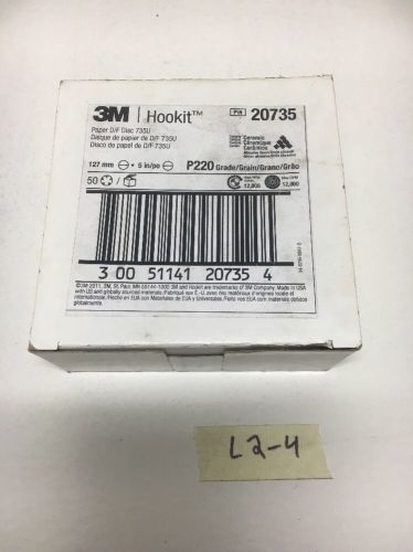 3M Hookit Paper P/F Disc 735U P220 Grain 5&#034; Ceramic 50 Disc In Box Warranty!