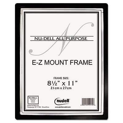 EZ Mount II Document Frame, Plastic, 8-1/2 x 11, Black/Silver, Sold as 1 Each