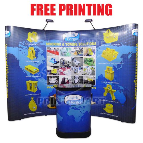 10&#039;ft Trade Show Pop Up Display Exhibit Booth Pop Up Banner Stand Free Printing