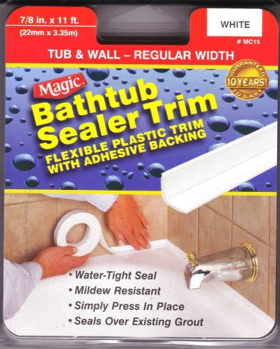 New - magic tub &amp; wall bathtub self-adhesive caulk strip trim 7/8&#034; x 11&#039; white for sale