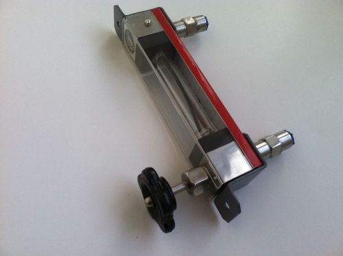Rotameter, 5 to 30 gal/hr, variable area flow meter, needle valve, glass tube for sale