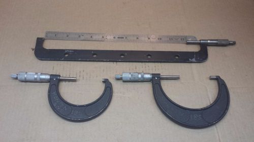 Set of three central tools micrometer set 0-12&#034;inches range for sale