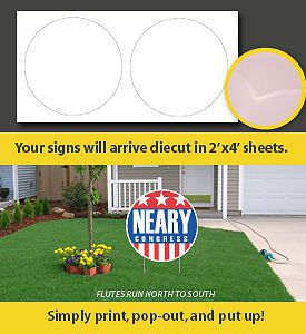 Corrugated plastic 4mm white shaped sign blanks- 25/bnl - 22&#034; round for sale