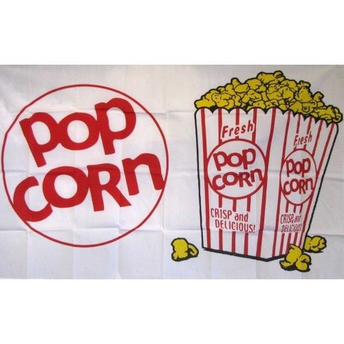 5 Popcorn Flags 3ft x 5ft Banners (five)