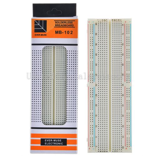 Hot mb-102 solderless breadboard protoboard 830 tie points 2 buses test circuit for sale