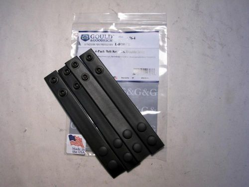 L76 PB 4 Lot G&amp;G Plain Black Police Belt Keepers 1&#034; Wide Blacked Out Snaps