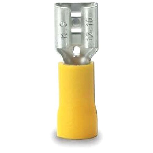 Gardner Bender Vinyl-Insulated Female Disconnect With AWG &amp; 0.25 Inch Tab Yellow