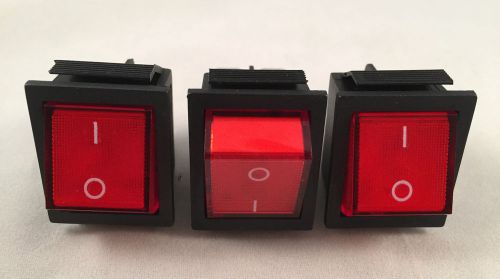 3 x Pcs Switch Button 4 Pin DPST ON/OFF Illuminated Rocker AC 250V 15/30A Car