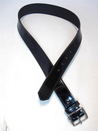 H52 sz 30&#034; g&amp;g gloss black 1.75&#034; wide garrison underbelt gun belt chrome buckle for sale