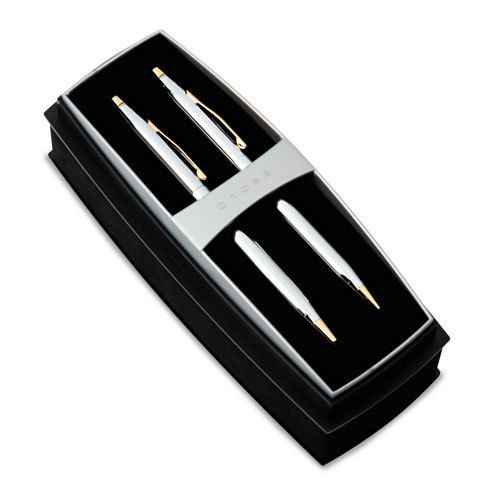 Classic Century Ballpoint Pen &amp; Pencil Set, Chrome/23kt. Gold Plate