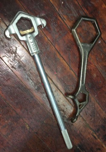 2 VINTAGE FIRE HYDRANT WRENCHES --AKRON, STYLE 15 - AND UNIDENTIFIED H5025