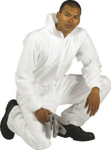 10 DISPOSABLE TAPEX SIZE LG WHITE COVERALLS , ZIPPERED NO HOOD