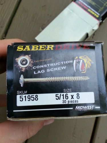 Saber drive construction timber screws 8&#034; 30 pack brand new in BOX! Sim to Grk