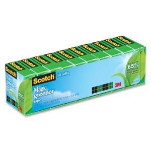 Scotch Magic Greener Tape, 3/4 x 900 Inches, Boxed, 10 Rolls (812-10P)