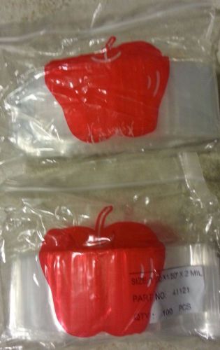 500 pcs apple plastic bags 1.5&#034;x 1.5&#034; (quality apple products) for sale