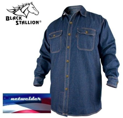 REVCO BLACK STALLION FR FLAME RESISTANT DENIM WORK SHIRT - FS8-DNM  2XL