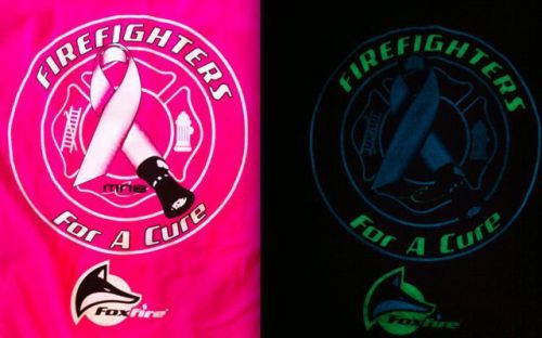 Pink Foxfire Firefighters for a cure T Shirt Illuminating Ink