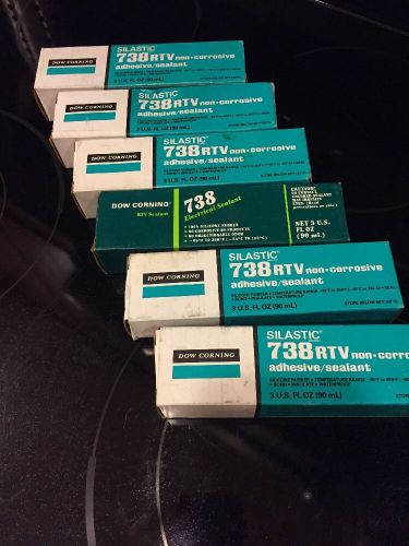 Lot of 6 dow corning silastic 738 electrical rtv sealant color white for sale