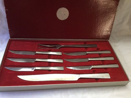 Vtg latama italy boxed cutlery carving knife fork stainless steel steak knives for sale