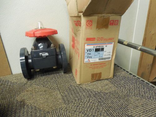 Asahi type 14 flanged globe diaphragm valve 2&#034; pvc ptfe ud1 50-2 new for sale