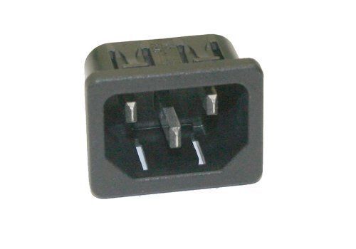 Interpower 8301311 IEC 60320 C14 Snap In Power Inlet with Solder Tabs 1.5mm IEC