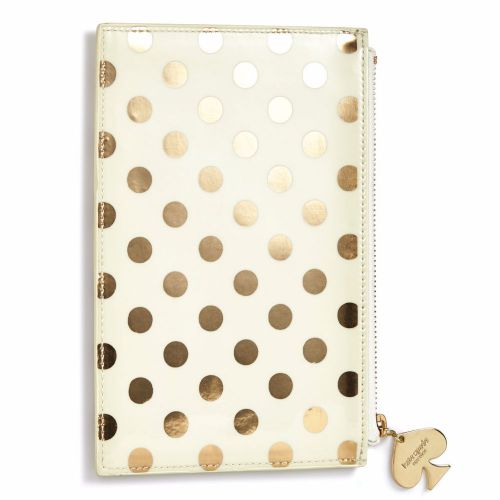 KATE SPADE - Pencil Pouch -  Set - &#034;Gold Dot&#034; - Six Pieces Included!