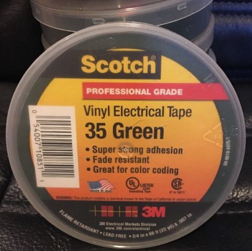 3m  35  electrical tape 3/4inx66ft green for sale