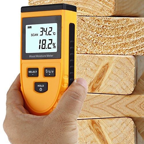 Wood Moisture Meter, RISEPRO Digital Moisture Meter Non-Invasive Inductive Wood