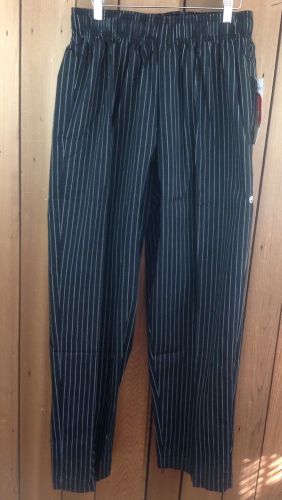 NWT! Chef Works Pinstriped Chef Pants Elasticated Waist ~ Size Large