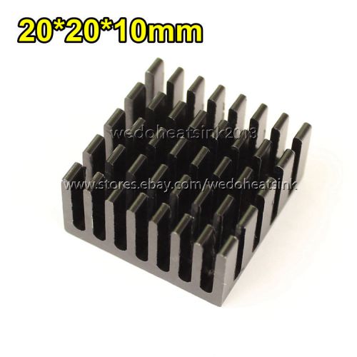 10pcs Aluminium Black Heatsink Cooler 20x20x10mm