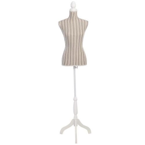 Female Mannequin Torso Dress Form Display White Tripod Stand New