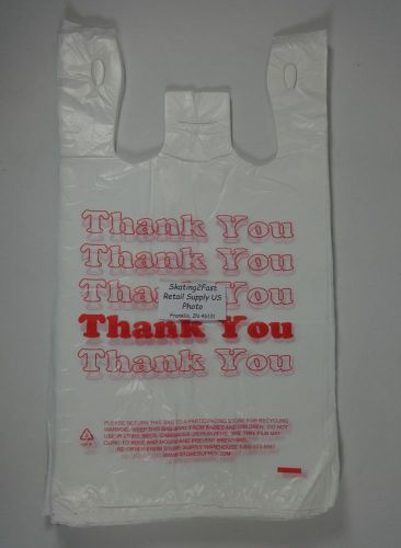 200 Qty. THANK YOU T-Shirt Bags Plastic 11.5&#034; x 6&#034; x 21&#034; Retail Shopping