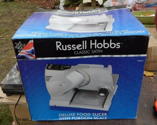 Russell Hobbs Classic Satin Deluxe Food Slicer RHFS1 w/ Portion Scale