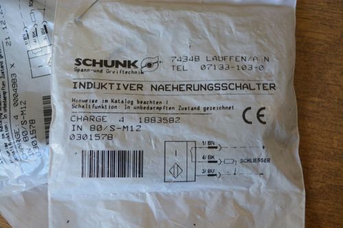 Schunk Inductive Proximity Switch IN 80/S-M12 #0301578