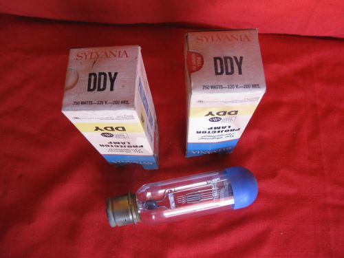 LOT OF 2 SYLVANIA DDY PROJECTOR BULB 750 WATTS 120V NEW ITEM OLD STOCK 200 HRS