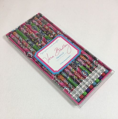 Vera Bradley Take Note Collection 10 Paper Wrapped Pencils