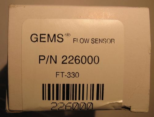 Gems Sensor 226000 FT-330 Flow Rate Transmitter 3/8&#034; MNPT 0.2 to 2.0 GPM