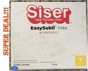 Sawgrass Siser Heat Transfer Vinyl EasySubli Inks SG500/SG1000 Yellow 31ml NEW