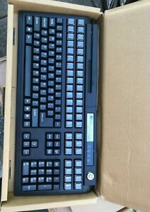 Logic Controls LK1800M-BK Keyboard - 132-Keys, PS/2 Interface, Compact, 2-Track