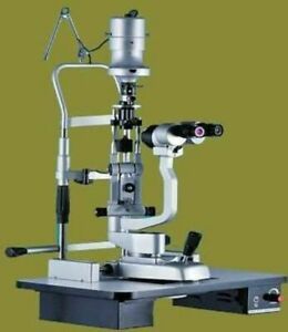 SLIT LAMP WHITE COLOUR WITH WOODEN BASE