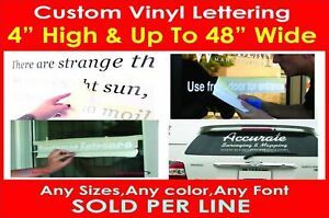 4 inch Height Custom Vinyl Lettering Decal Business Sign Vehicle Car Window