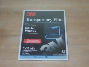 NEW 3M CG3460 Transparency Film 50 Sheets HP Color Ink Jet Printers 8.5x11 NOS