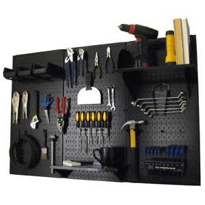 Wall Control 32 x 48 in Metal Pegboard Standard Tool Storage Kit W/ Accessories