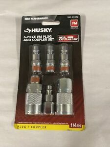 HUSKY 1/4 in. I/M Coupler Plug with Increased Air Flow (6-Piece)