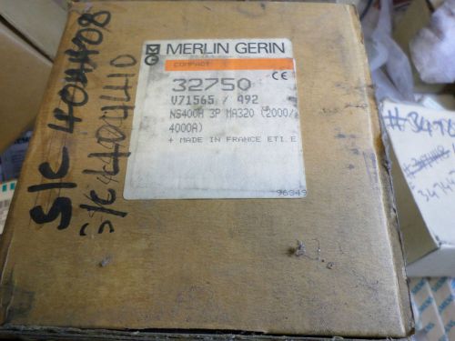 MERLIN GERIN 32750 &#034;COMPACT&#034; 3 PH BREAKER NS400H 320amps w/MA trip MOTOR PROTECT
