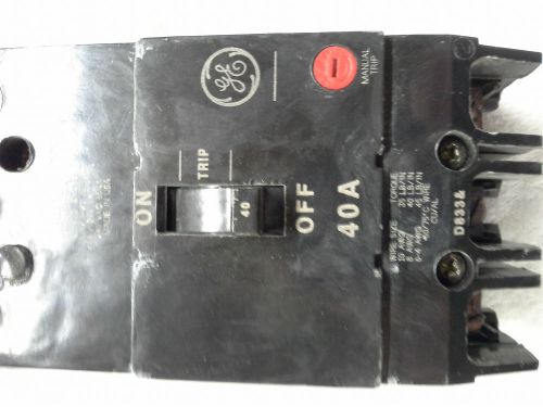 Ge 40amp 480/277 vac 3 pole circuit breaker  type tey for sale